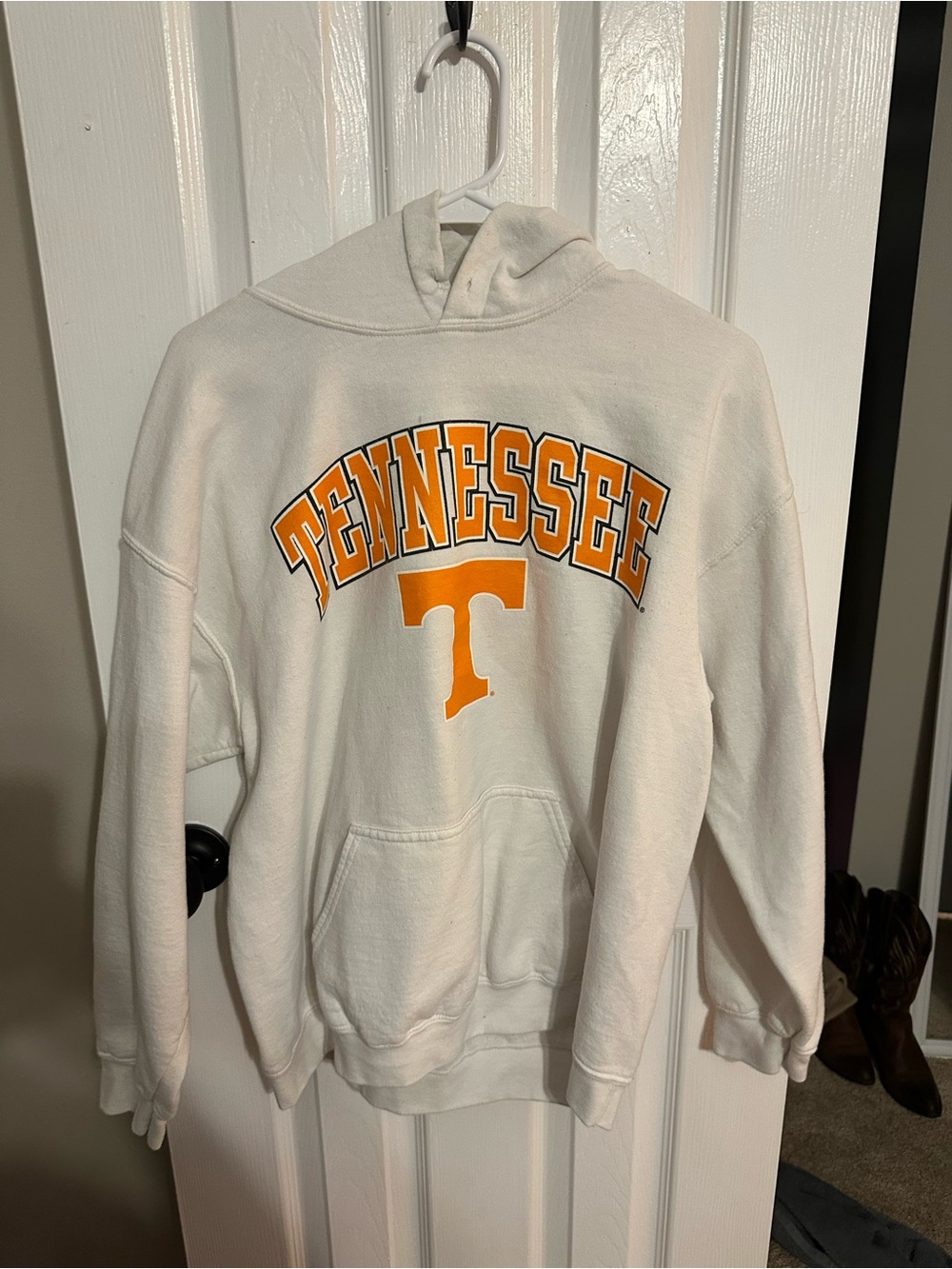 Champion White Tennessee Orange Logo Hoodie